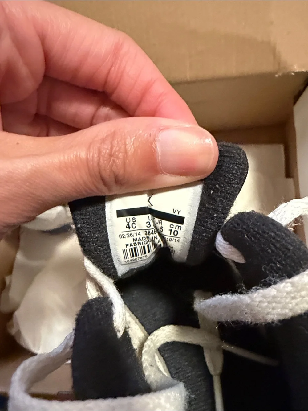 Kids White and Blue High-Top Sneakers